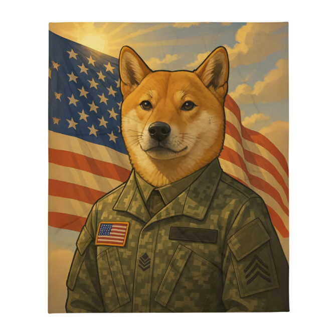 Patriotic Soldier Pet Blanket – Custom Personalized Throw