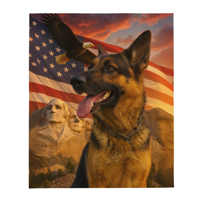 Bald Eagle & Pet Unity – Custom Patriotic Pet Blanket