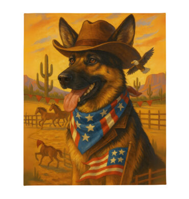 American Rodeo Spirit – Custom Pet Blanket | Personalized Western Throw