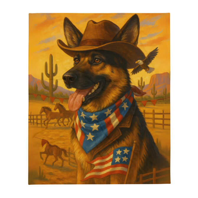 American Rodeo Spirit – Custom Pet Blanket | Personalized Western Throw