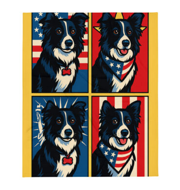 Red, White & Blue Pop Art Custom Pet Blanket | Personalized Throw