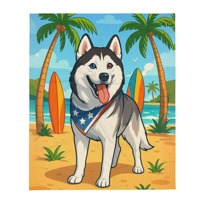 Tropical Beach Paradise – Custom Pet Blanket | Personalized Throw