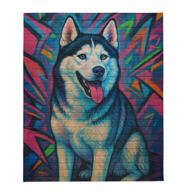 Artistic Graffiti Wall – Custom Pet Blanket with Your Pet’s Portrait