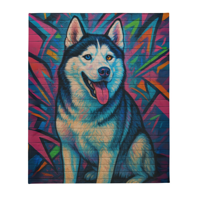 Artistic Graffiti Wall – Custom Pet Blanket with Your Pet’s Portrait