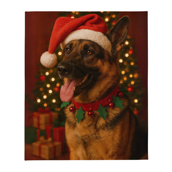 Santa’s Little Helper – Custom Pet Blanket with Your Pet’s Photo