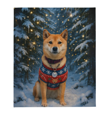 Winter Wonderland Scene – Custom Pet Blanket with Your Pet
