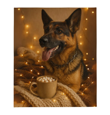 Hot Cocoa Cozy Blanket – Custom Pet Throw with Your Pet’s Portrait