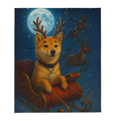 Reindeer Ride Adventure – Custom Pet Christmas Blanket