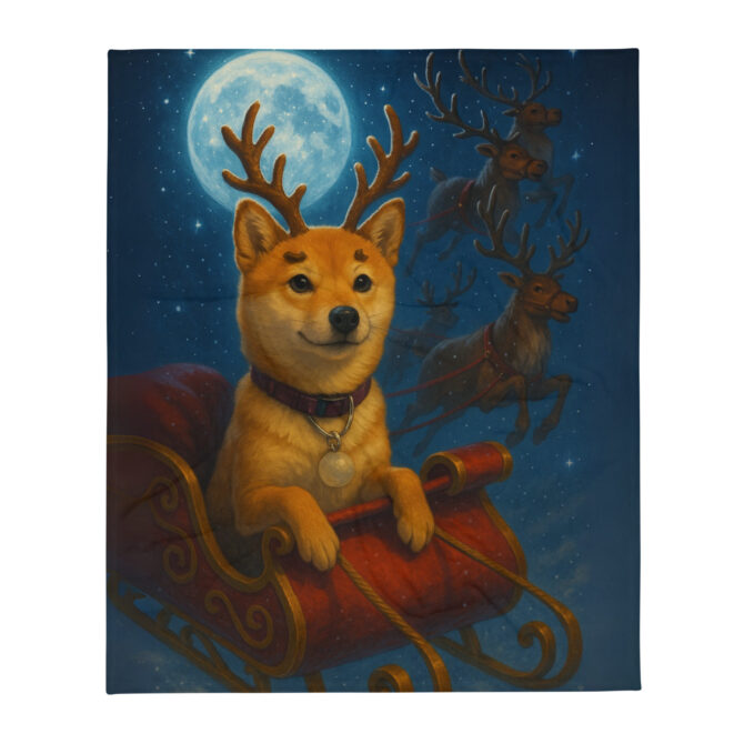 Reindeer Ride Adventure – Custom Pet Christmas Blanket