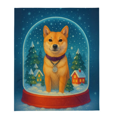 Snow Globe Magic – Custom Pet Blanket with Your Pet Portrait