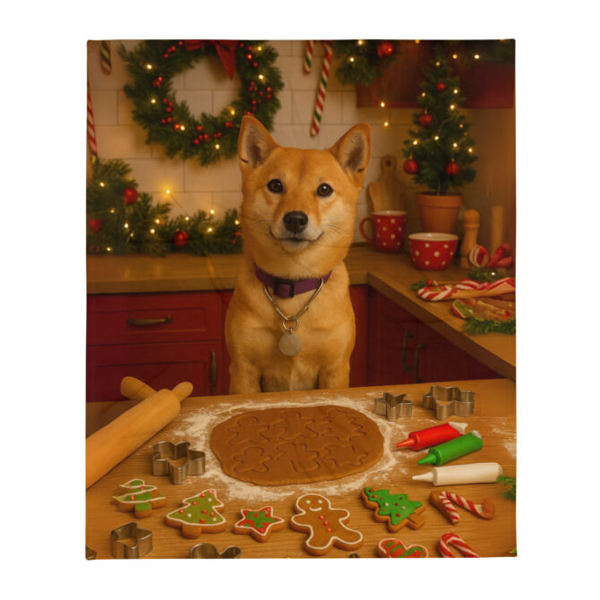 Christmas Cookie Kitchen – Custom Pet Blanket with Your Pet’s Portrait