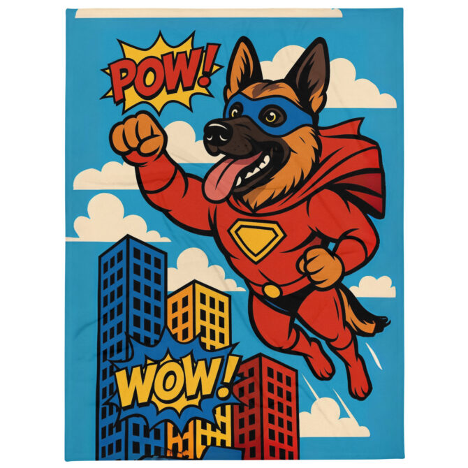 Custom Pet Blanket – Superhero Sidekick Design | Personalized Throw - Image 2