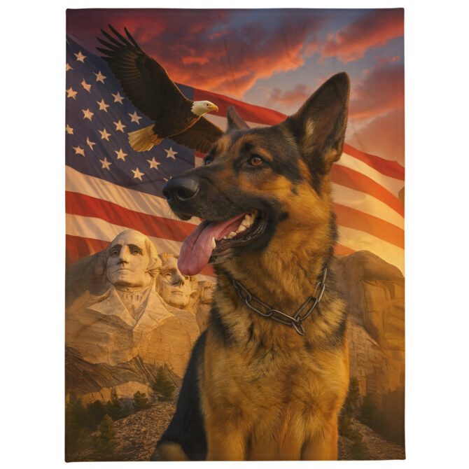 Bald Eagle & Pet Unity – Custom Patriotic Pet Blanket - Image 2