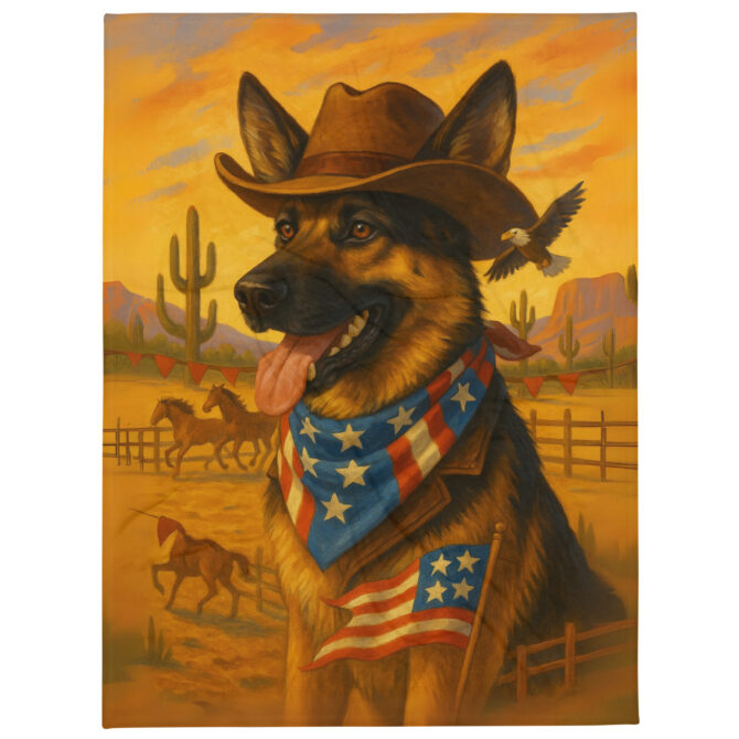 American Rodeo Spirit – Custom Pet Blanket | Personalized Western Throw - Image 2