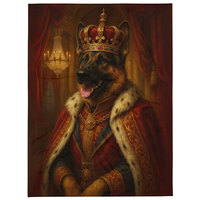 Fantasy Royal Portrait – Custom Pet Blanket | Personalized Throw - Image 2