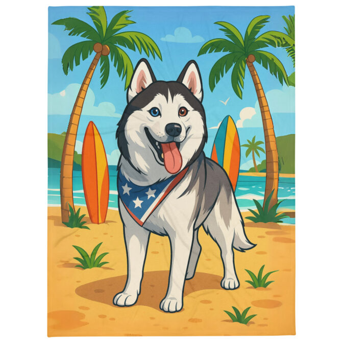 Tropical Beach Paradise – Custom Pet Blanket | Personalized Throw - Image 2