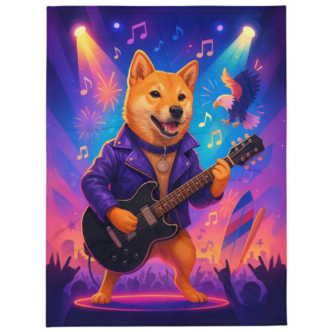 Rock Star Stage Custom Pet Blanket – Personalized Music-Themed Throw - Image 2