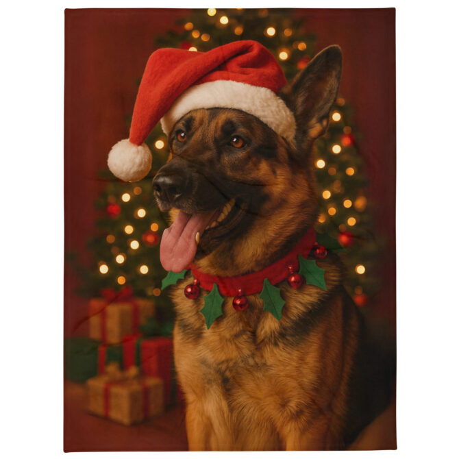 Santa’s Little Helper – Custom Pet Blanket with Your Pet’s Photo - Image 2