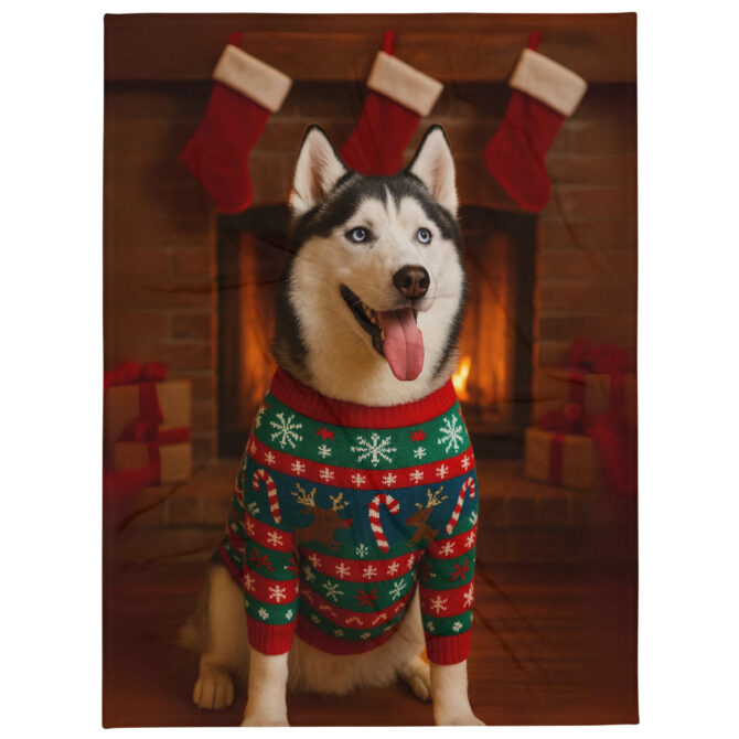 Ugly Christmas Sweater Fun – Custom Pet Blanket - Image 2