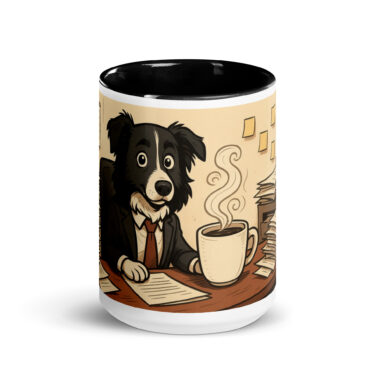 Powered by Coffee & Deadlines – Custom Pet Mug for Animal Lovers