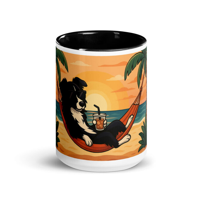 Custom Pet Coffee Mug – Sun, Sand & Hammock Morning Beach Scene - Image 3