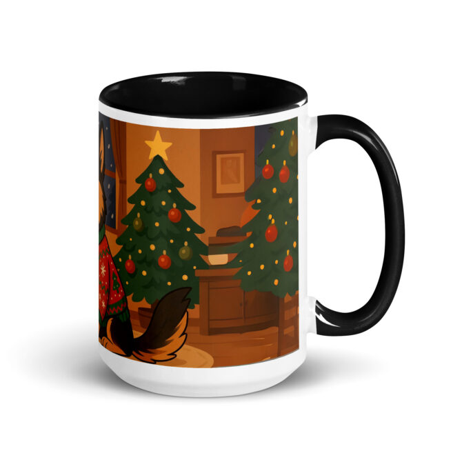Merry & Caffeinated – Custom Ugly Sweater Pet Mug - Image 2