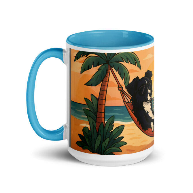 Custom Pet Coffee Mug – Sun, Sand & Hammock Morning Beach Scene - Image 9