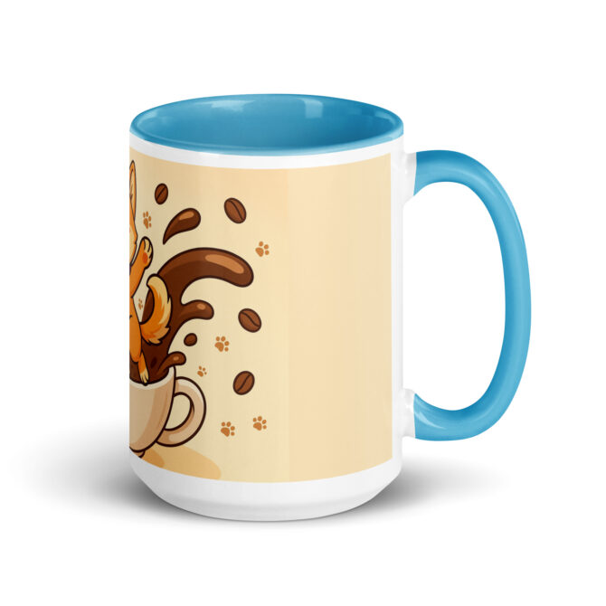 Custom Pet Coffee Mug – “Purrk Up! / Pawp Up!” Jumping from Cup Artwork - Image 7