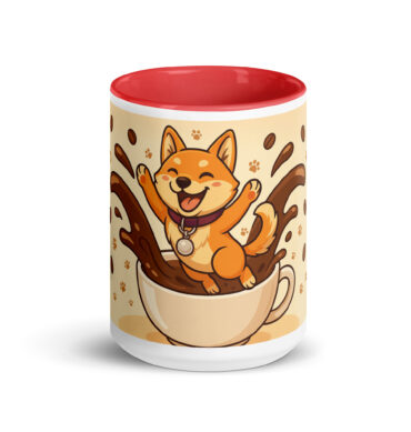 Custom Pet Coffee Mug – “Purrk Up! / Pawp Up!” Jumping from Cup Artwork