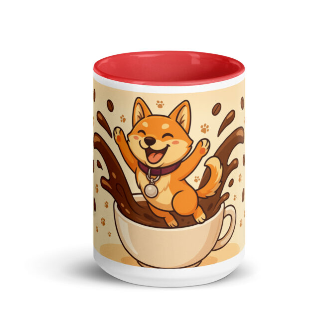 Custom Pet Coffee Mug – “Purrk Up! / Pawp Up!” Jumping from Cup Artwork