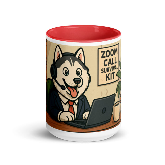 Custom "Zoom Call Survival Kit" Mug with Your Pet – Funny Personalized Coffee Cup