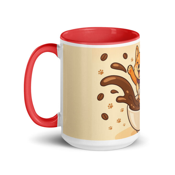 Custom Pet Coffee Mug – “Purrk Up! / Pawp Up!” Jumping from Cup Artwork - Image 6