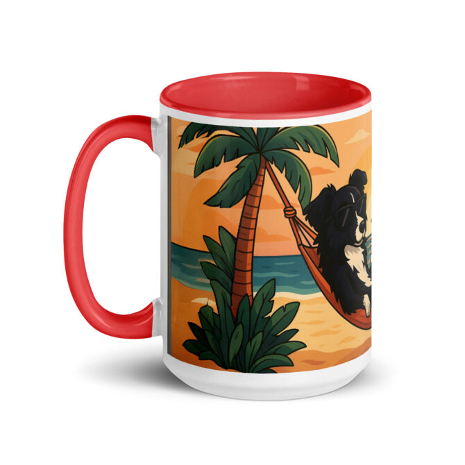 Custom Pet Coffee Mug – Sun, Sand & Hammock Morning Beach Scene - Image 7
