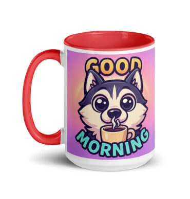 Custom Oversized Eyes Good Morning Pet Mug – Your Pet as Adorable Coffee Art