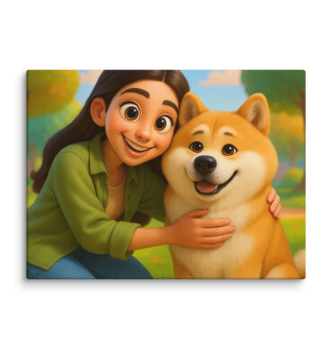 Pixar Style Pet Canvas – Best Friends Forever Custom Portrait