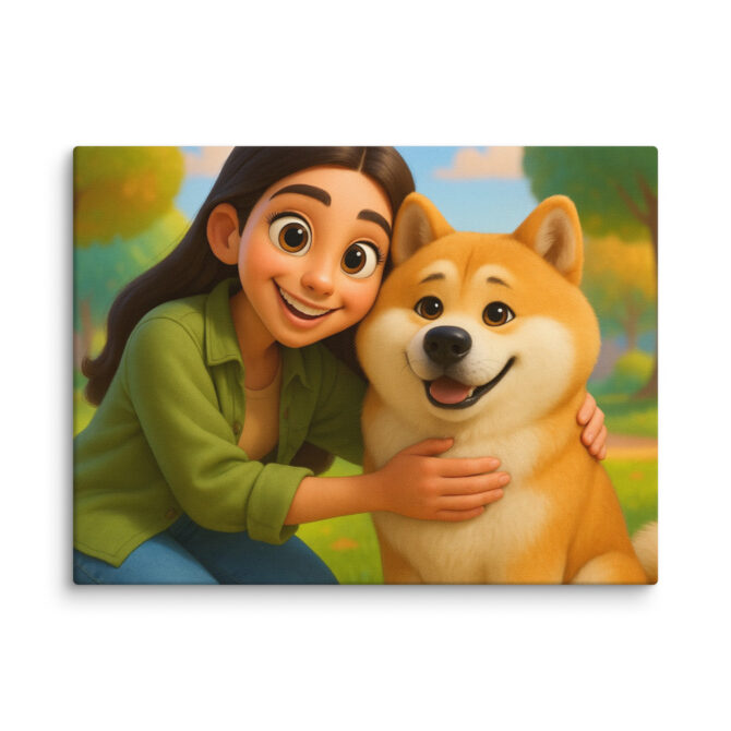 Pixar Style Pet Canvas – Best Friends Forever Custom Portrait