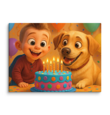 Pixar Birthday Celebration Pet Canvas | Custom Pixar-Style Art