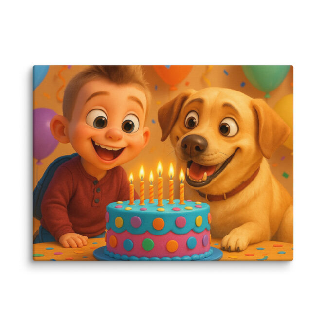 Pixar Birthday Celebration Pet Canvas | Custom Pixar-Style Art