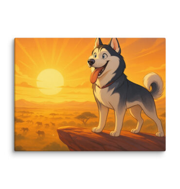 Disney-Style Pet Canvas – Lion King Pride Rock Portrait