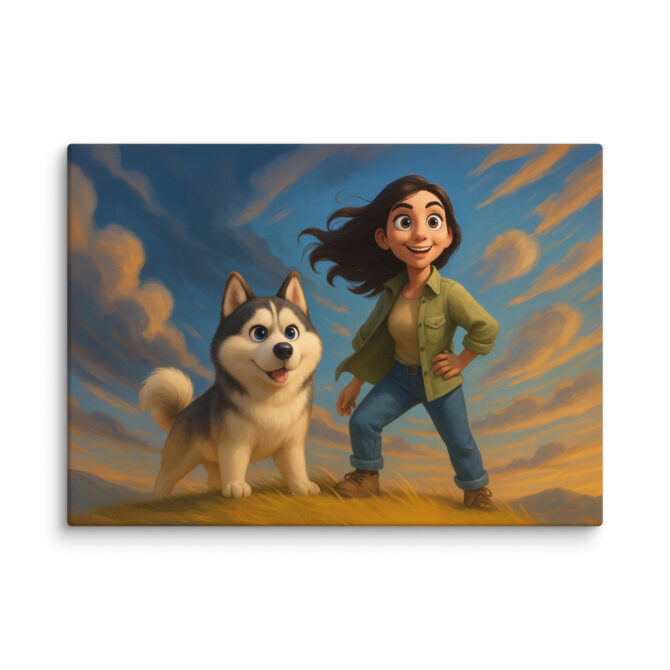 Pixar-Style Pet Canvas – Adventure Buddies Custom Wall Art - Image 2