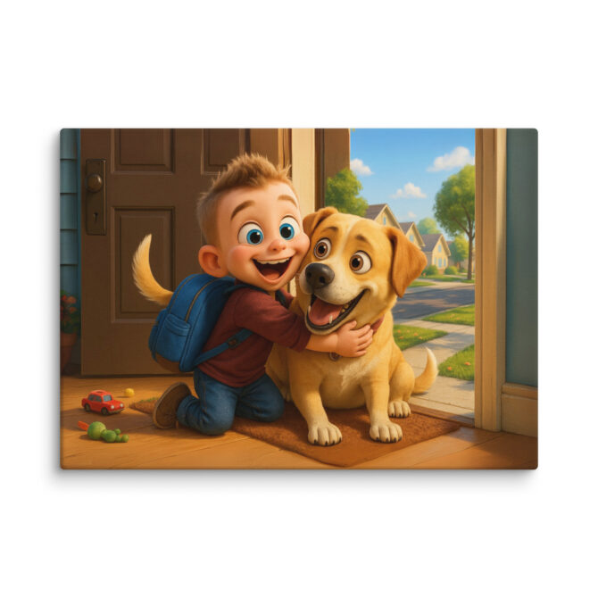 Pixar-Style Pet Canvas – “School Morning” Custom Artwork - Image 2