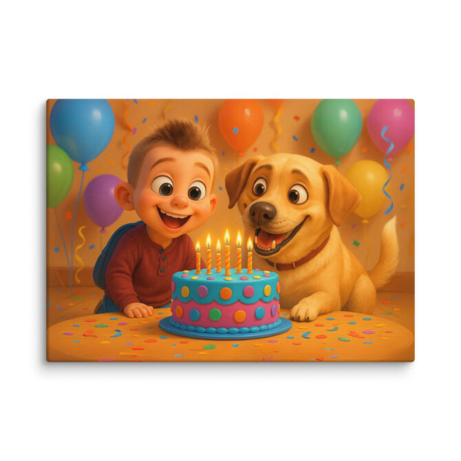 Pixar Birthday Celebration Pet Canvas | Custom Pixar-Style Art - Image 2