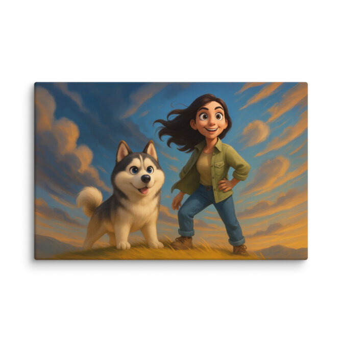 Pixar-Style Pet Canvas – Adventure Buddies Custom Wall Art - Image 3