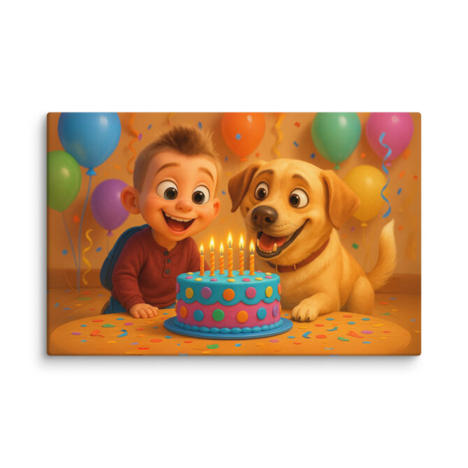 Pixar Birthday Celebration Pet Canvas | Custom Pixar-Style Art - Image 3