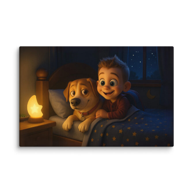 Pixar-Style Pet Canvas Print – “Sleepy Time” Custom Artwork - Image 3