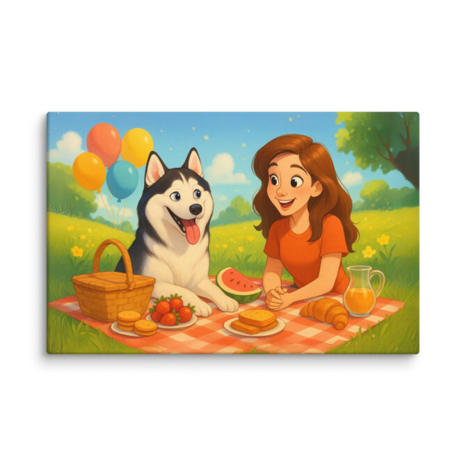 Disney-Style Pet Canvas – Family Picnic Motif - Image 3