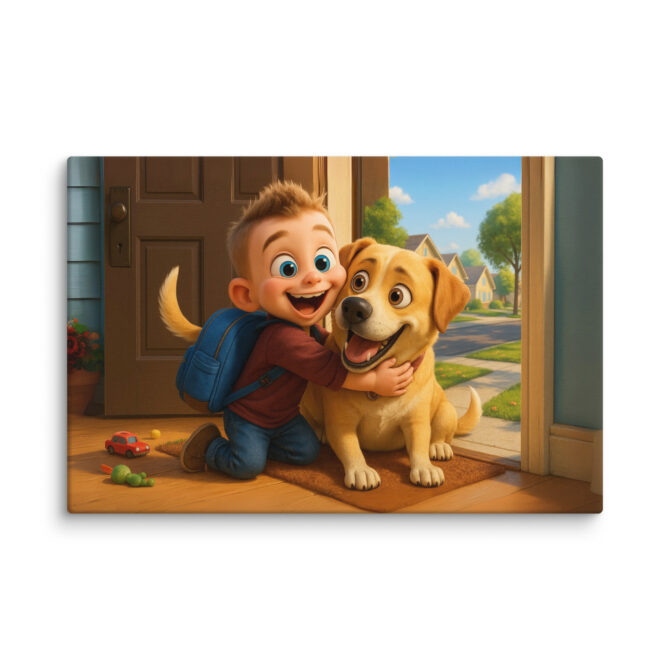 Pixar-Style Pet Canvas – “School Morning” Custom Artwork - Image 4