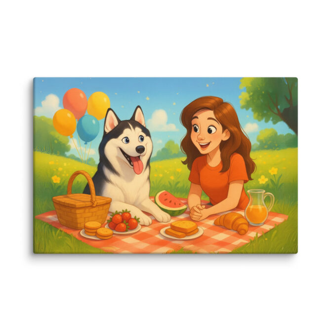 Disney-Style Pet Canvas – Family Picnic Motif - Image 4