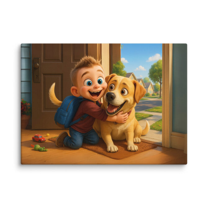 Pixar-Style Pet Canvas – “School Morning” Custom Artwork - Image 5