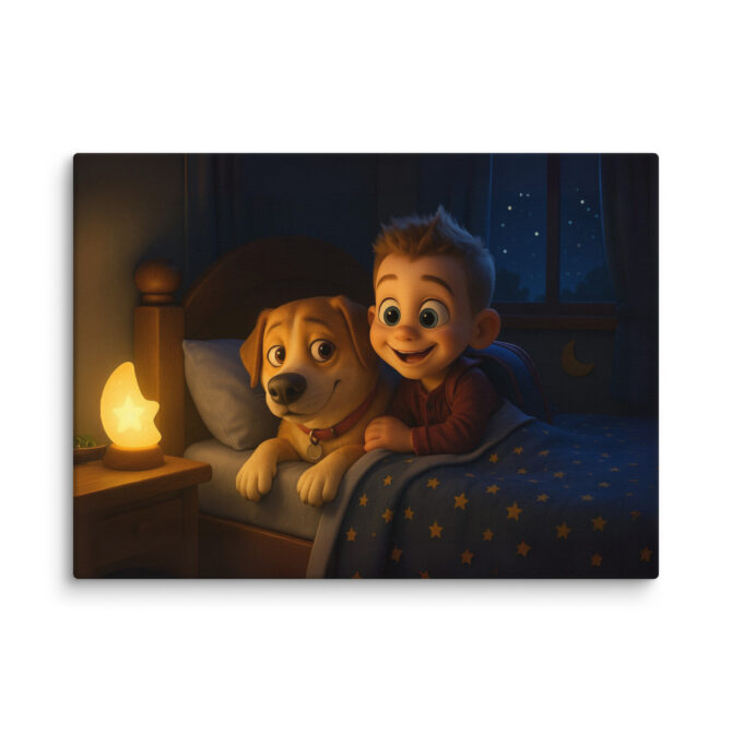 Pixar-Style Pet Canvas Print – “Sleepy Time” Custom Artwork - Image 5